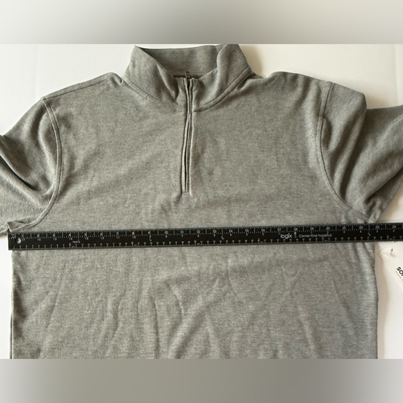 NWT Sonoma Men’s Essential Pique Quarter-Zip Heather Gray Size L - Picture 7 of 13